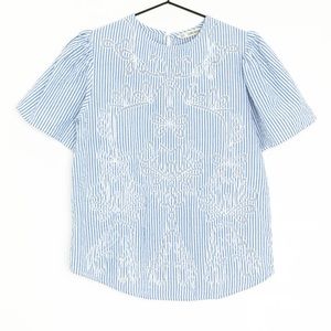 Zara Blue Striped Top